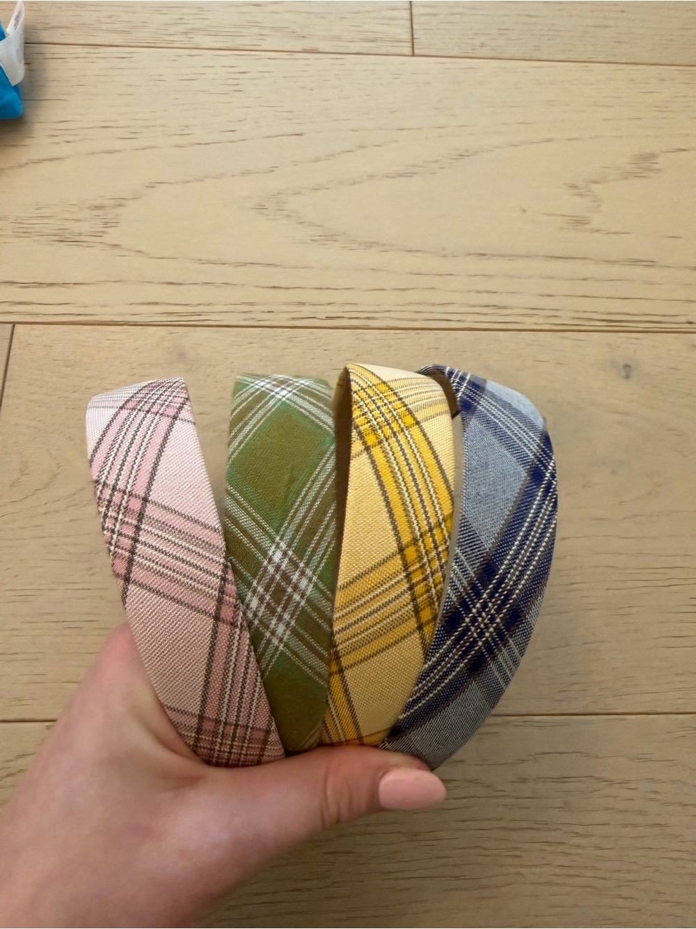Plaid Cotton Headbands - Pink, Green, Yellow, Blue